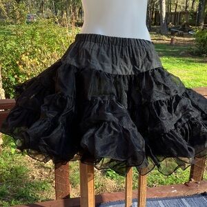 Fancy Frills black double tiered petticoat style skirt made in USA L/XL